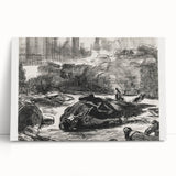 Historical Artwork - Manet's Civil War Scene, Dramatic Black & White Print