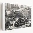 Historical Artwork - Manet's Civil War Scene, Dramatic Black & White Print