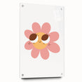 Girls Bedroom Art - Smiling Pink Daisy Kids Room Wall Decor