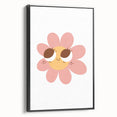 Girls Bedroom Art - Smiling Pink Daisy Kids Room Wall Decor