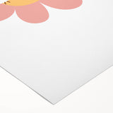 Girls Bedroom Art - Smiling Pink Daisy Kids Room Wall Decor