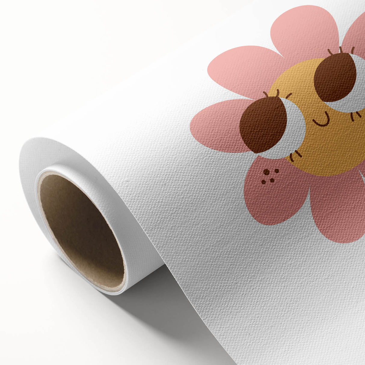 Girls Bedroom Art - Smiling Pink Daisy Kids Room Wall Decor