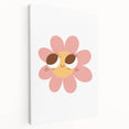 Girls Bedroom Art - Smiling Pink Daisy Kids Room Wall Decor