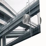 Close-up of a modern acrylic landscape bridge design showcasing vibrant colors and intricate details, ideal for home decor or art enthusiasts. Perfect for adding a contemporary touch to any space.