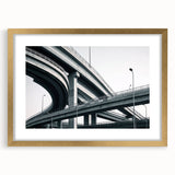 Elegant gold bridge frame with a mat, showcasing a landscape artwork, perfect for home decor. Ideal for enhancing living spaces with a touch of sophistication.