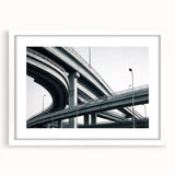 Landscape bridge frame with a white mat, showcasing a modern design in a front view. Perfect for displaying artwork or photographs, enhancing home decor.