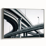 Framed canvas artwork depicting a stunning landscape bridge in silver, showcasing intricate details and vibrant colors, perfect for enhancing interior decor.
