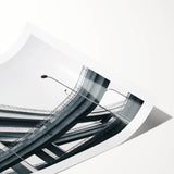 Landscape bridge artwork on rolled canvas print showcasing intricate design details and vibrant colors, securely packaged in a protective cardboard tube for easy shipping. Ideal for home decor enthusiasts seeking unique wall art.