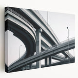 Stretched canvas artwork showcasing a vibrant landscape scene of a bridge, emphasizing rich colors and intricate details, perfect for home décor or art enthusiasts.
