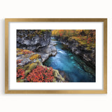 Elegant gold-framed landscape print showcasing stunning canyon vistas with a soft mat, perfect for enhancing modern home decor. Ideal for art enthusiasts and nature lovers.