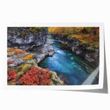 Stunning landscape canyons rolled print showcasing vibrant orange and purple hues at sunset, perfect for home decor or office ambiance.