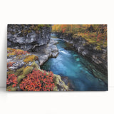 Stretched canvas artwork depicting vibrant landscape canyons in rich earthy tones, ideal for nature lovers and home decor enthusiasts. Perfect for adding a touch of wilderness to any room.