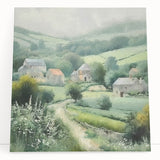 Vibrant landscape countryside wall art on stretched canvas, showcasing rolling hills and a serene sky, perfect for enhancing home decor and creating a tranquil atmosphere.