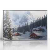 Framed acrylic landscape artwork depicting a serene countryside scene with vibrant colors, set in a sleek white frame, perfect for home decor enhancement.