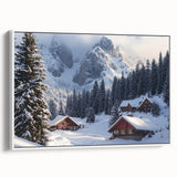 Framed canvas artwork depicting a serene countryside landscape with rolling hills, vibrant green fields, and a clear blue sky, perfect for home decor.