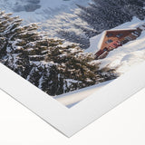 Serene countryside landscape on rolled canvas, showcasing vibrant green fields and distant hills under a clear blue sky, perfect for home decor.