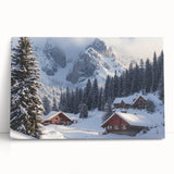 Stretched canvas artwork depicting a serene countryside landscape with vibrant greenery and a clear blue sky, creating a peaceful and inviting ambiance.