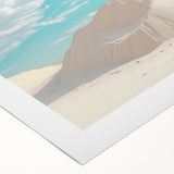 Desert landscape rolled canvas art print showcasing vibrant orange and sandy hues, designed to evoke a serene and expansive atmosphere, perfect for home decor.