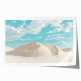 Vibrant desert landscape canvas print showcasing warm hues of orange and yellow, rolled and packaged in a protective tube for easy display and transport.