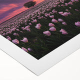 Vibrant rolled canvas depicting a serene landscape of expansive green fields under a clear blue sky, showcasing intricate details and textures, ideal for home decor.