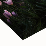 Close-up of a stretched canvas depicting vibrant green fields under a bright blue sky, showcasing intricate details of nature's landscape. Ideal for home decor.
