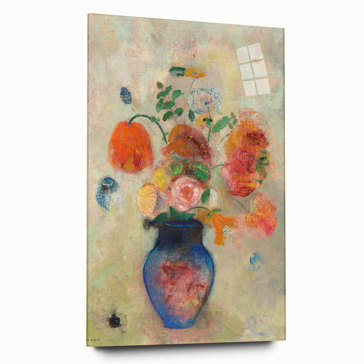 Modern Wall Art: Odilon Redon's Vibrant Floral Vase in Pastel Hues