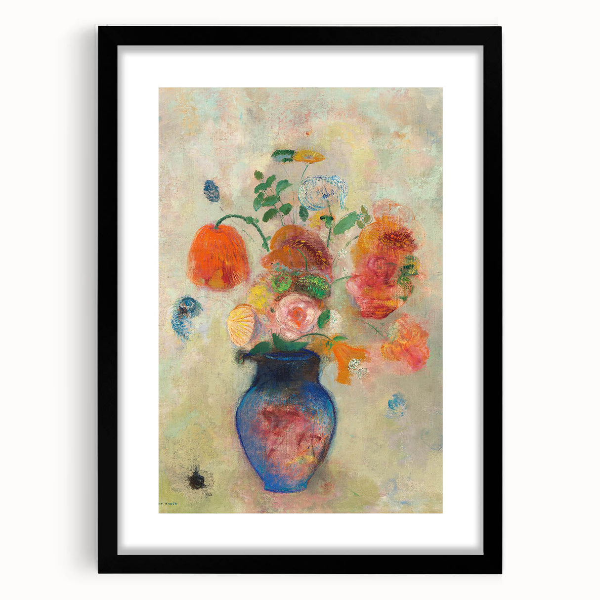 Modern Wall Art: Odilon Redon's Vibrant Floral Vase in Pastel Hues