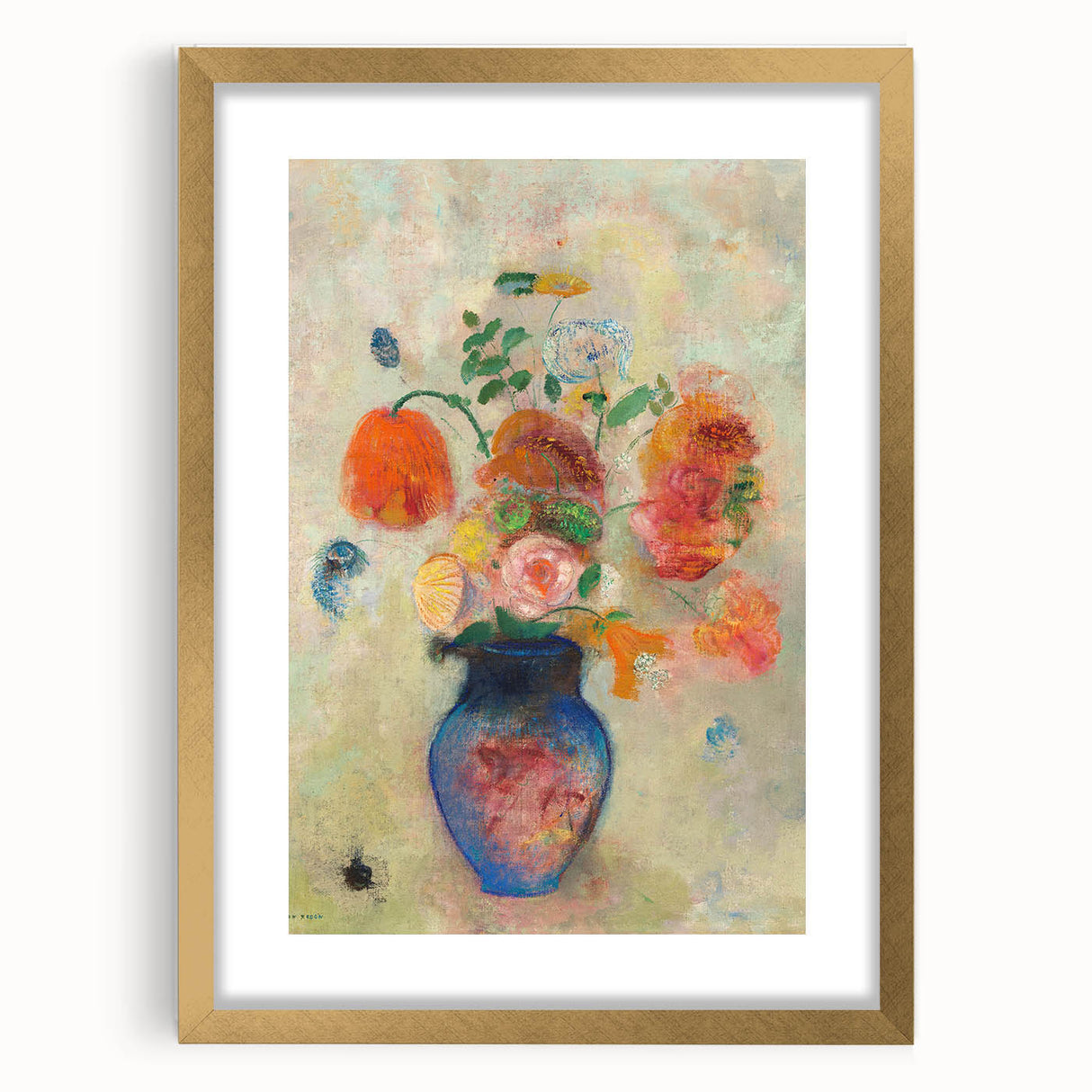 Modern Wall Art: Odilon Redon's Vibrant Floral Vase in Pastel Hues