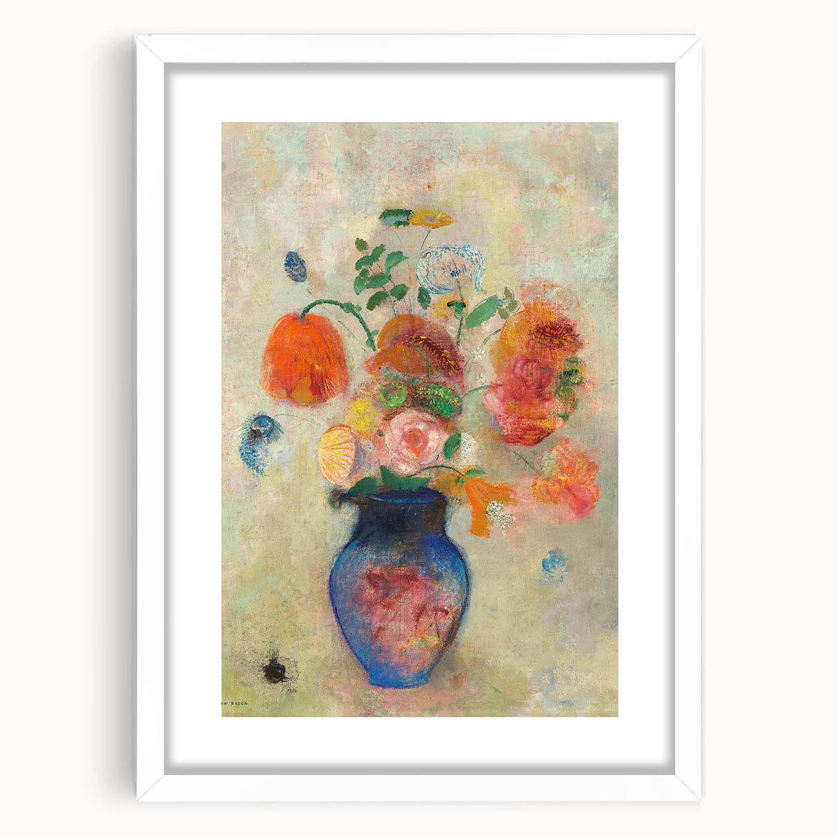 Modern Wall Art: Odilon Redon's Vibrant Floral Vase in Pastel Hues