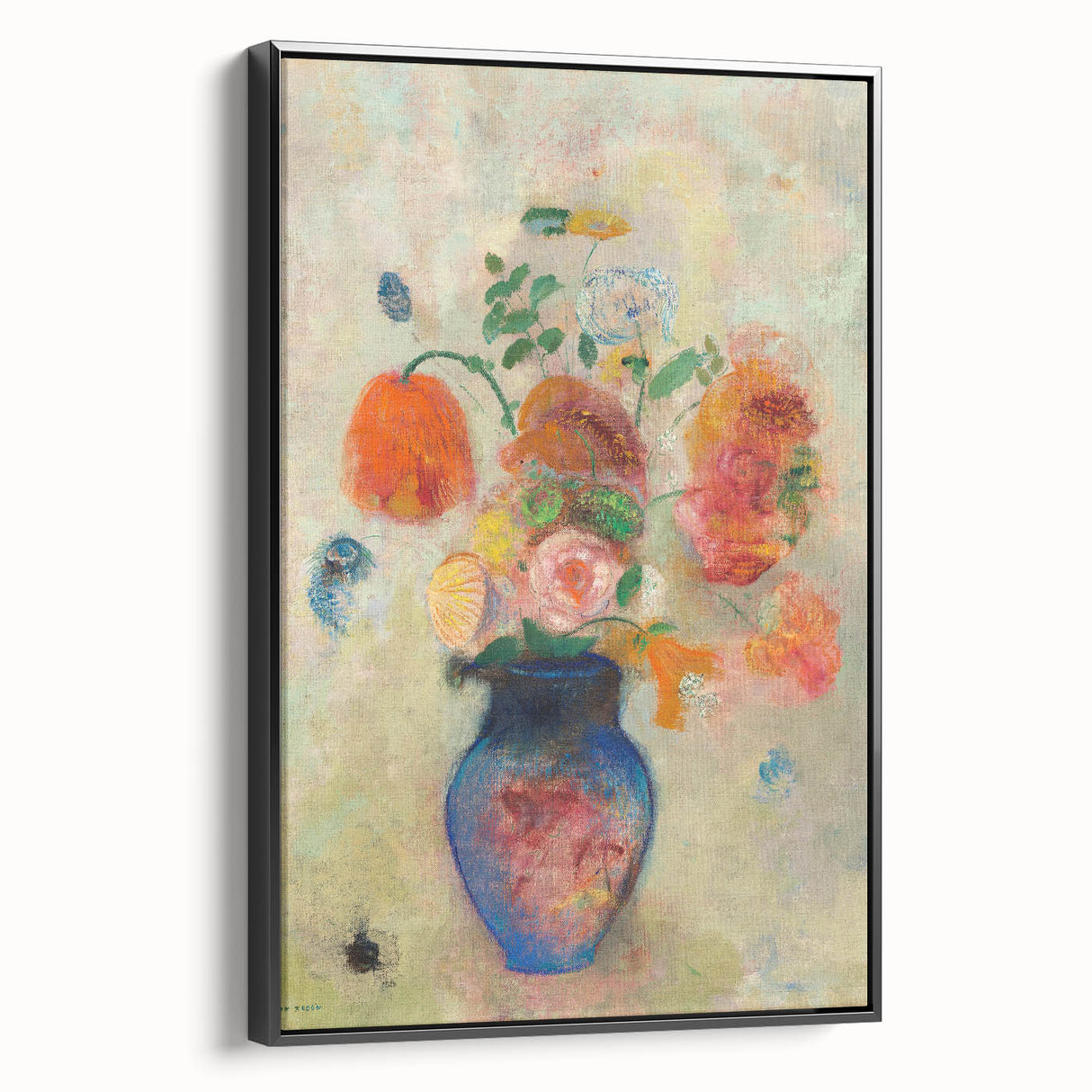 Modern Wall Art: Odilon Redon's Vibrant Floral Vase in Pastel Hues