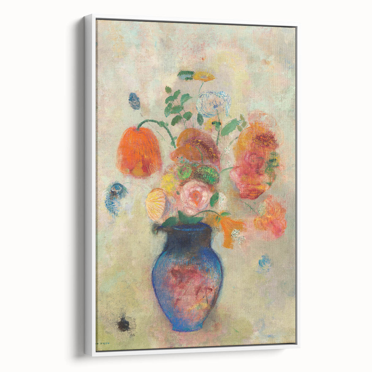 Modern Wall Art: Odilon Redon's Vibrant Floral Vase in Pastel Hues