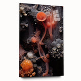 Large abstract wall art in vibrant blue and green hues on acrylic glass, ideal for bedroom or dining room decor.