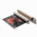 Extra large rolled canvas print featuring close-ups of natural elements in muted earth tones.