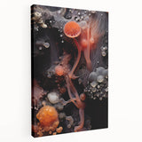 Large abstract art on stretched canvas featuring close-up natural elements in earth tones, suitable for kitchen wall art.