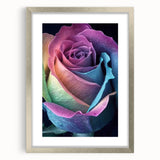 Textured abstract art print featuring close-up floral designs in soft pastel colors, framed in silver.