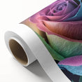 Art Deco floral design in soft pastel colors on rolled canvas, ideal for nursery wall art.