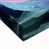 Black and white landscape art painting on stretched canvas featuring a close-up of florals, ideal for bedroom wall art.