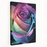 Close-up floral image with vibrant green and pink tones on stretched canvas, suitable for kitchen wall art.