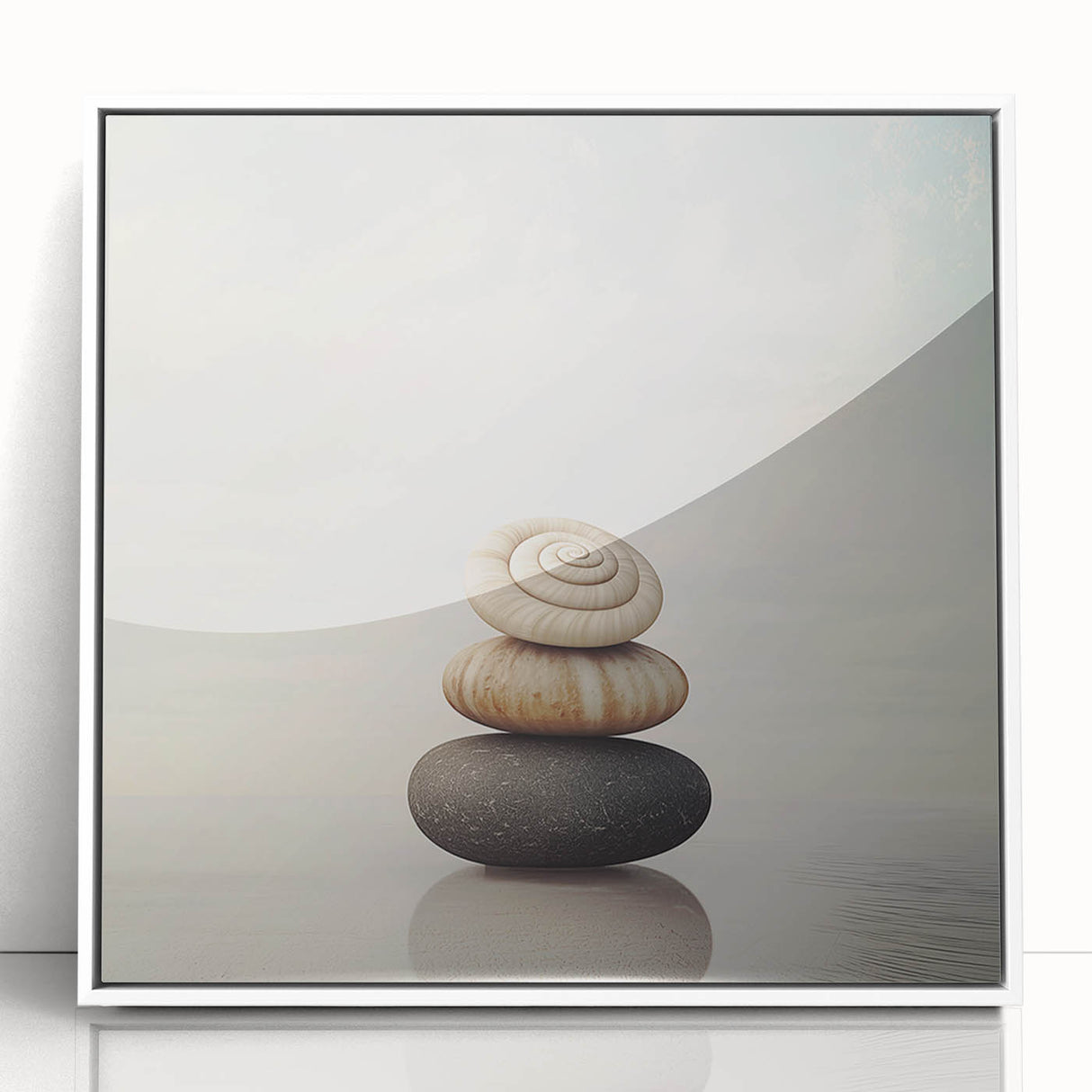 Framed acrylic print of a close-up leaf design in green and white, ideal for modern nursery wall decor.