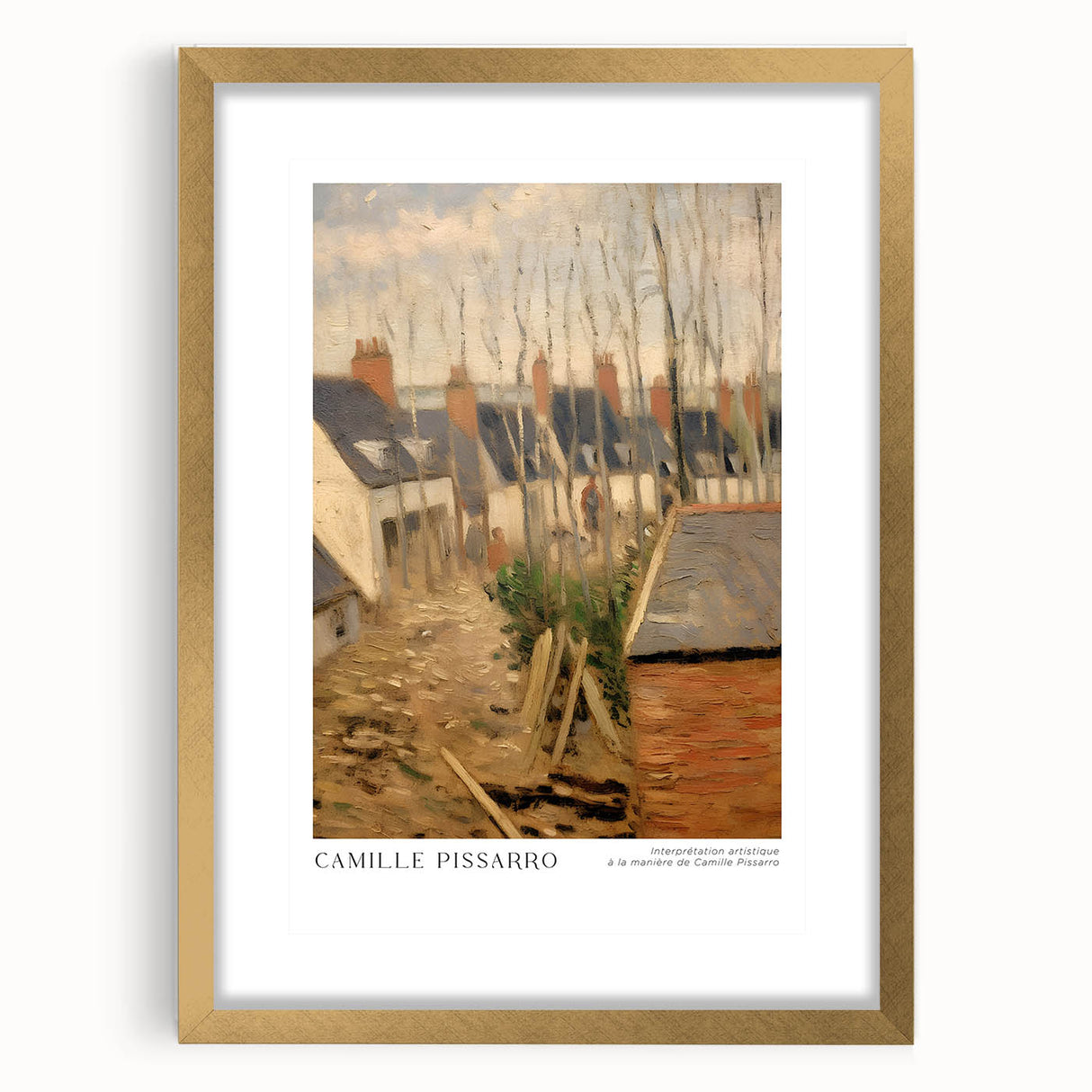 Extra large abstract art print featuring textured swirls in gold and white, framed in gold, ideal for living room decor.