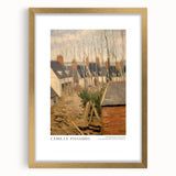 Extra large abstract art print featuring textured swirls in gold and white, framed in gold, ideal for living room decor.