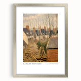 Textured abstract art print in silver frame, featuring swirling gray and white patterns, ideal for bedroom art.