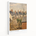 Side view of a large stretched canvas featuring a vibrant Impressionist landscape, ideal for kitchen wall art.