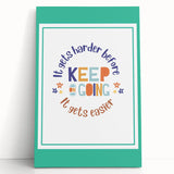 Kids' Room Educational Decor - Keep Going Motivational Print