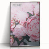 Mid-century modernist art depicting spring season in pastel colors on a silver-framed acrylic print.