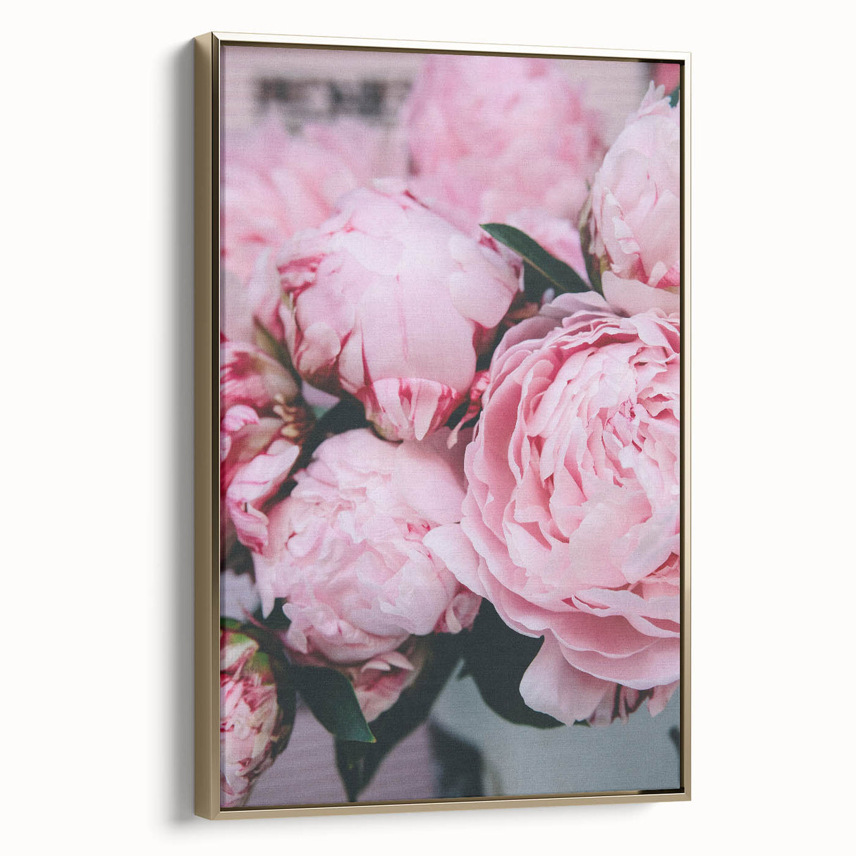 Framed canvas wall art depicting a serene spring landscape in muted green and gold tones, suitable for bedroom decor.