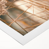 Art deco poster featuring a summer scene in muted pastel hues on a rolled canvas, suitable for dining room decor.