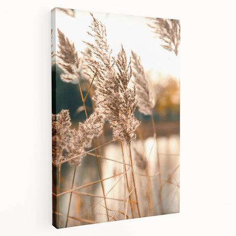 A large canvas print depicting a vibrant summer scene with vivid blue and green tones, suitable for kitchen wall art.