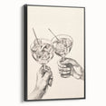 Framed canvas depicting a black and white winter landscape, ideal for bedroom wall art.