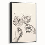 Framed canvas depicting a black and white winter landscape, ideal for bedroom wall art.
